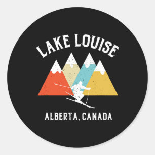 Adesivo Redondo Lago Louise Alberta Canada Ski Vacation Souvenir