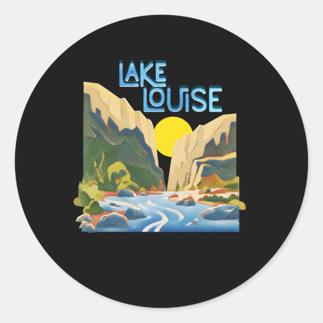 Adesivo Redondo Lago Louise Banff Parque Nacional Alberta Canadá (Frente)