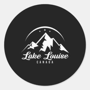Adesivo Redondo Lago Louise Canada Ski Resort Skiting Snowboard
