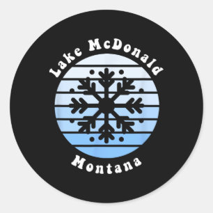 Adesivo Redondo Lago Mcdonald Montana Snowflake Christmas Winter S