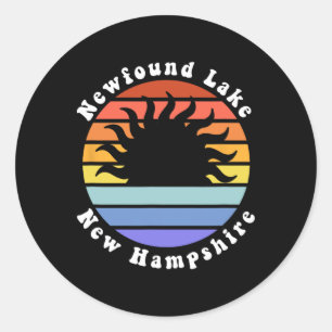 Adesivo Redondo Lago Newfound New Hampshire Nascer do Sol Férias e