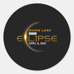 Adesivo Redondo Lago Ohio Total Solar Eclipse 2024