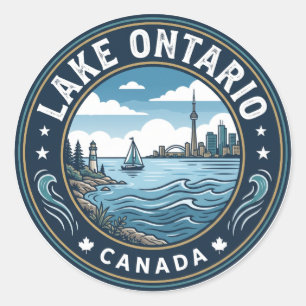 Adesivo Redondo Lago Ontário Canadá