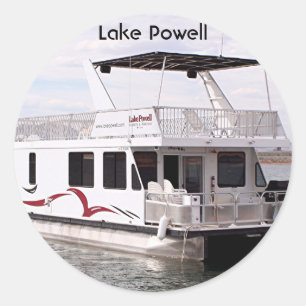 Adesivo Redondo Lago Powell: Houseboat, Arizona, EUA 9