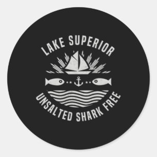 Adesivo Redondo Lago Superior, Excelente Não Salgada De Tubarão