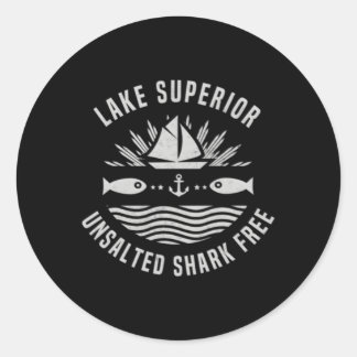 Adesivo Redondo Lago Superior, Excelente Não Salgada De Tubarão