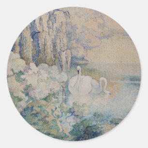 Adesivo Redondo Lago Swan