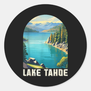 Adesivo Redondo Lago tahoe califórnia nevada montanha caminhada es
