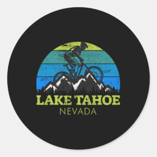 Adesivo Redondo Lago Tahoe Nevada Mountain Biking Mtb Souv Suvenir