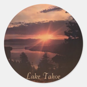 Adesivo Redondo Lago Tahoe Sunrise Stickers