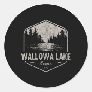 Adesivo Redondo Lago Wallowa Oregon Ao Ar Livre Vintage