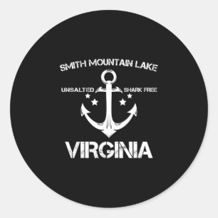 Adesivo Redondo lagoa da montanha smith virginia engraçado pesca a