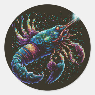 Adesivo Redondo Lagosta Espacial