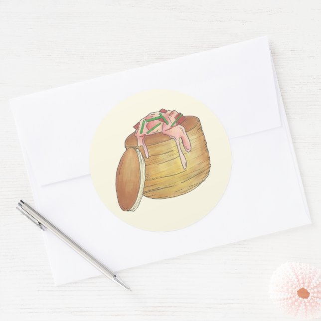 Adesivo Redondo Lagosta Newberg Retro Seafood Vol-Au-Vent (Envelope)