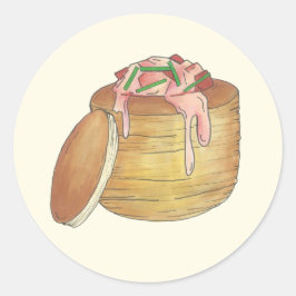 Adesivo Redondo Lagosta Newberg Retro Seafood Vol-Au-Vent