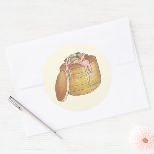 Adesivo Redondo Lagosta Newberg Retro Seafood Vol-Au-Vent