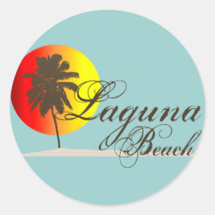 Adesivo Redondo Laguna Beach Califórnia