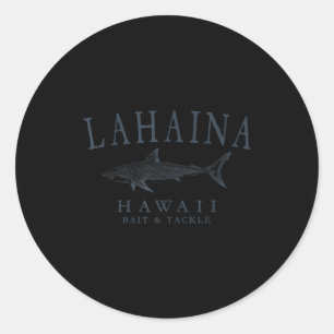 Adesivo Redondo Lahaina havaí tubarão vintage ardósia arte pesca