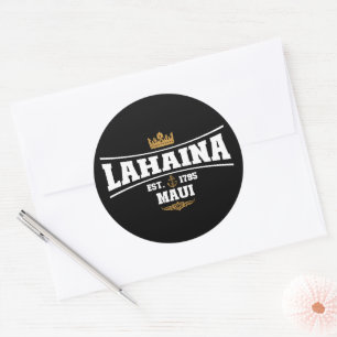 Adesivo Redondo Lahaina Maui Vintage Boat Anchor Flag 1795 Gifts