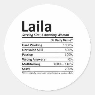 Adesivo Redondo Laila Nutrition Nome Personalizado Natal Divertido