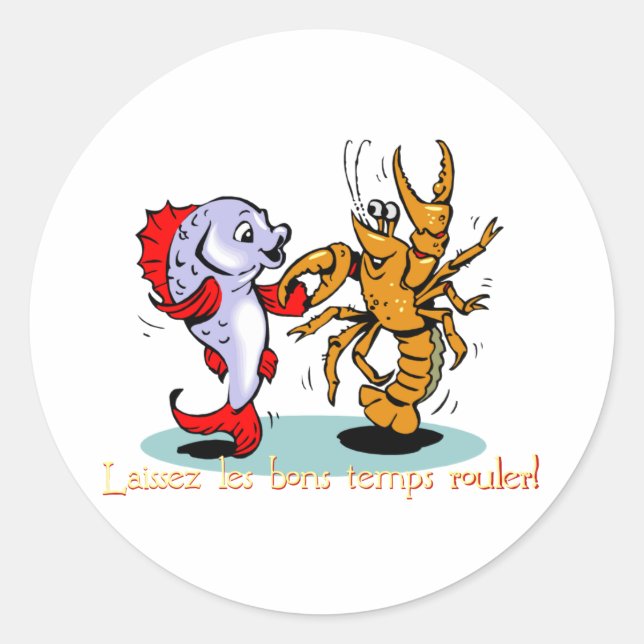 Adesivo Redondo Laissez les bons temps rouler! Mardi Gras (Frente)