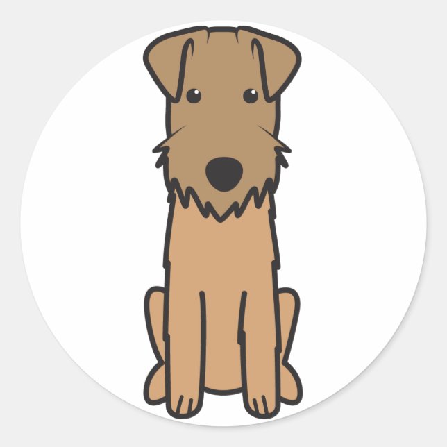 Adesivo Redondo Lakeland Terrier Dog Cartoon (Frente)