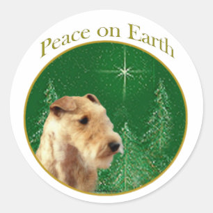 Adesivo Redondo Lakeland Terrier Peace