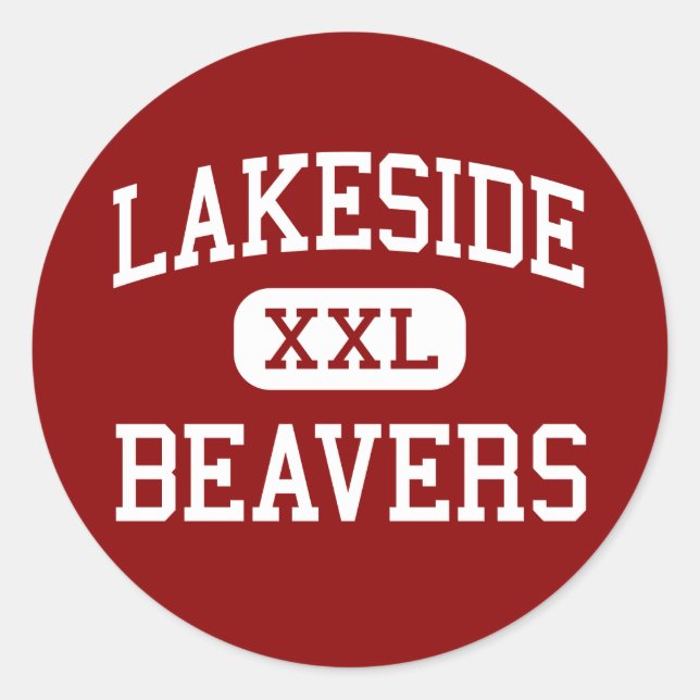 Adesivo Redondo Lakeside - Beavers - High - Lake Village Arkansas (Frente)