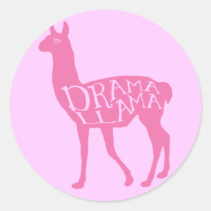 Adesivo Redondo Lama cor-de-rosa do drama