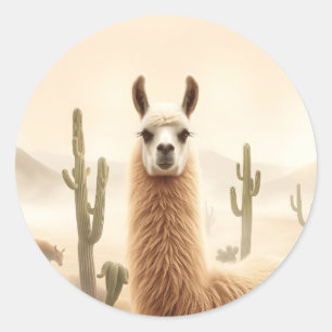 Adesivo Redondo Lama de Areia Suave com Fluxo de Cactus