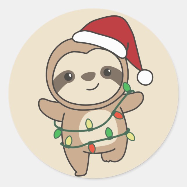 Adesivo Redondo Lama de Natal Animais de inverno Lútero Raios Clás (Frente)