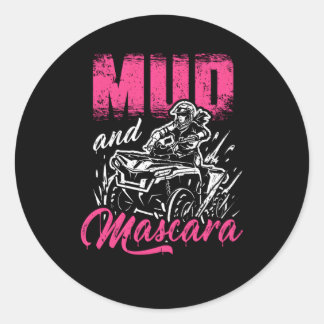 Adesivo Redondo Lama E Máscara 4X4 Atv Quad Biker De 4 Rodas