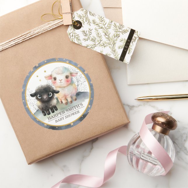 Adesivo Redondo Lamb Chá de fraldas neutro (Presentear)
