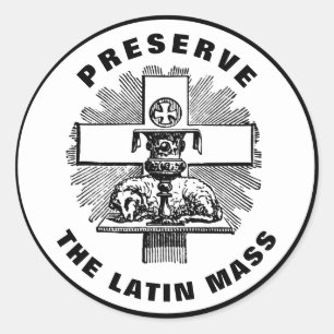 Adesivo Redondo Lamb em Altar Preservar a missa latina católica