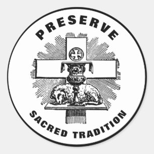 Adesivo Redondo Lamb na Preservação de Altar Tradição Sagrada