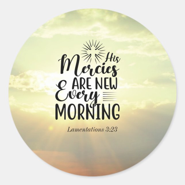 Adesivo Redondo Lamentações 3:23 Seus Compaixões Novamente Todas A (Frente)