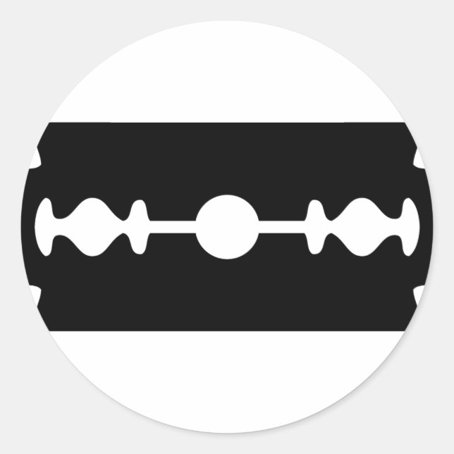 Adesivo Redondo lâmina preta (Frente)