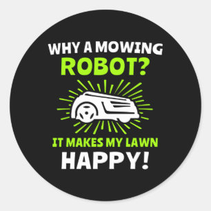 Adesivo Redondo Lâmina Robot Lawnmower Lawn Mower