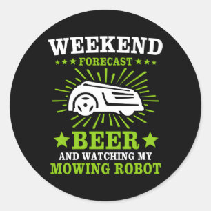 Adesivo Redondo Lâmina Robot Lawnmower Lawn Mower