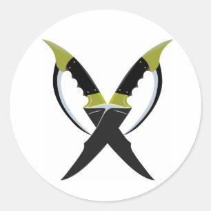 Adesivo Redondo Lâminas cruzadas
