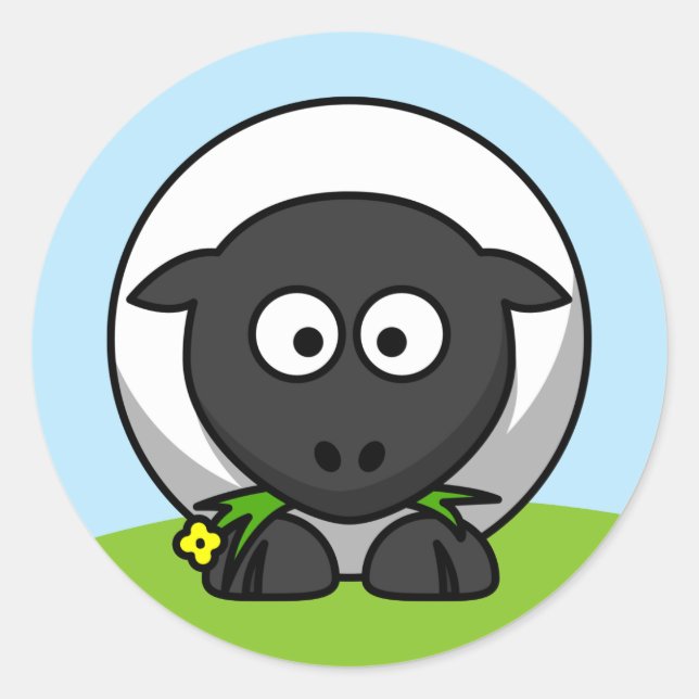 Adesivo Redondo Lâmpada de Cartoon Bonita (Frente)