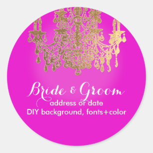 Adesivo Redondo Lâmpada de cristal falsa dourada PixDezines/DIY co