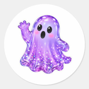 Adesivo Redondo Lâmpada de Slime Verde Mágico Fantasma Usando Chap