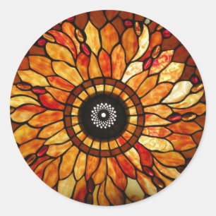 Adesivo Redondo Lâmpada de Tiffany reparada 1