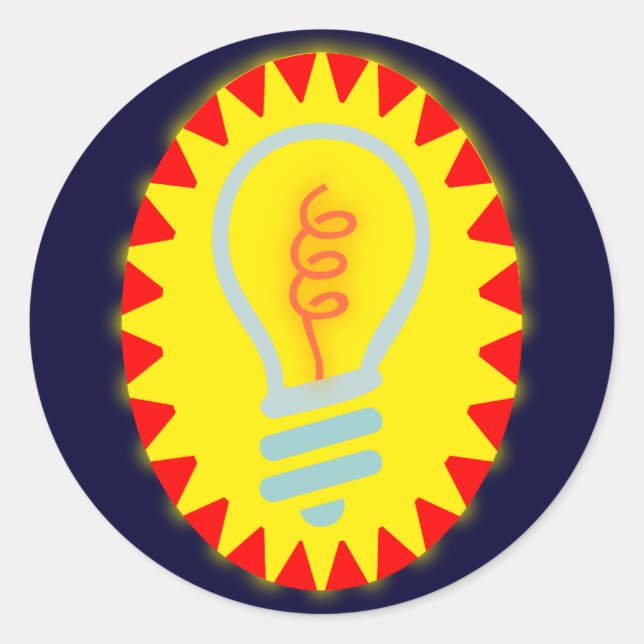 Adesivo Redondo Lâmpada leve bulb (Frente)