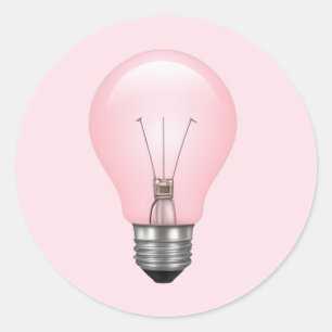 Adesivo Redondo Lâmpada Rosa Emoji