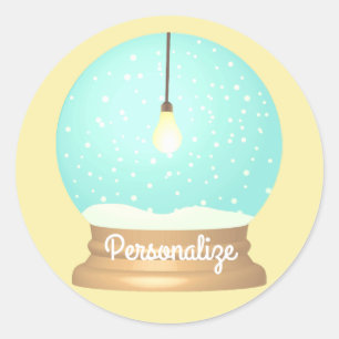 Adesivo Redondo Lâmpada turva globo azul amarelo único