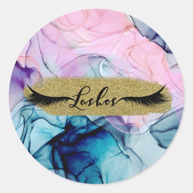 Adesivo Redondo Lâmpadas de Glam Modernas, Rosa-Rosa-Rosa-Rosa-Ros (Frente)