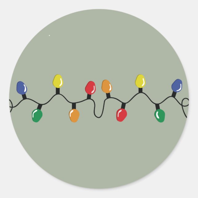 Adesivo Redondo Lâmpadas de Natal Grandes (Frente)