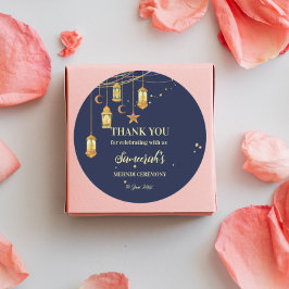 Adesivo Redondo Lâmpadas marroquinas noite estrelada personalizada